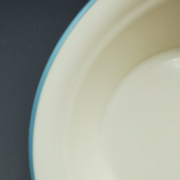 Corelle Symphony Soup Cereal Bowls Sandstone Beige Bowl Slate Blue Band - Picture 2 of 7
